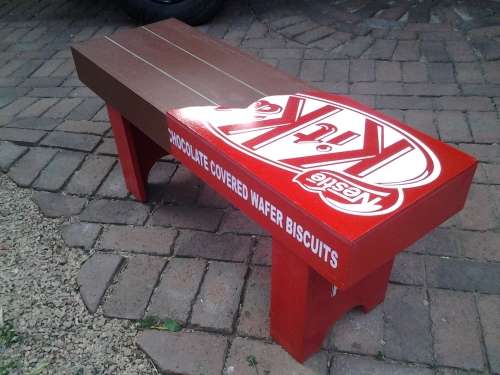 KIT KAT ADVERTISING WOODEN BENCH